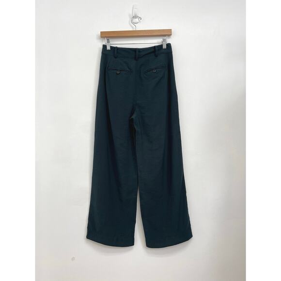 Madewell Drapey Pleated Wide-Leg Retro Slouchy Trouser Pants Dark Smoke - Size 0 - Picture 4 of 13